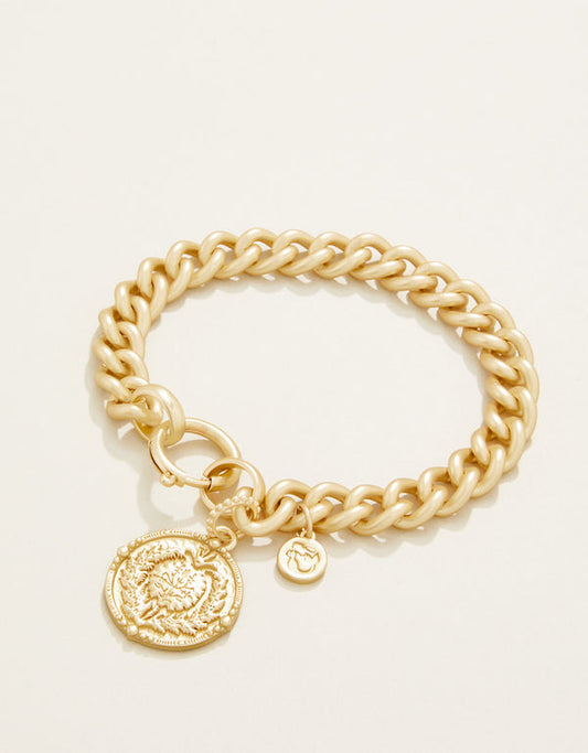 Spartina 449 Damask Coin Bracelet-Gold