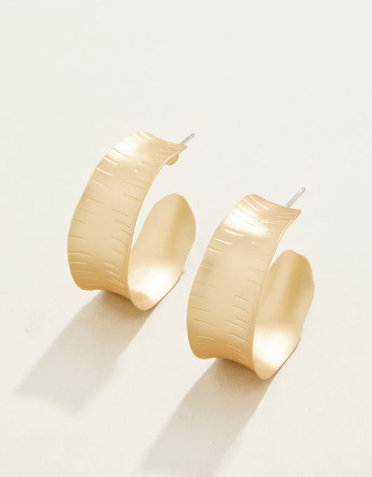 Spartina 449 Queenie Midi Hoop Earrings-Gold