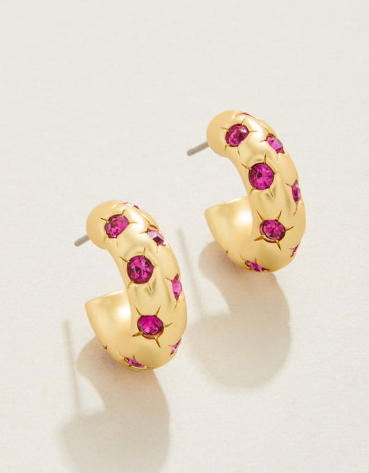 Spartina 449 Chubby Hoop Earrings-Fuschia