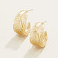 Spartina 449 Calathea Leaf Hoop Earrings-Gold