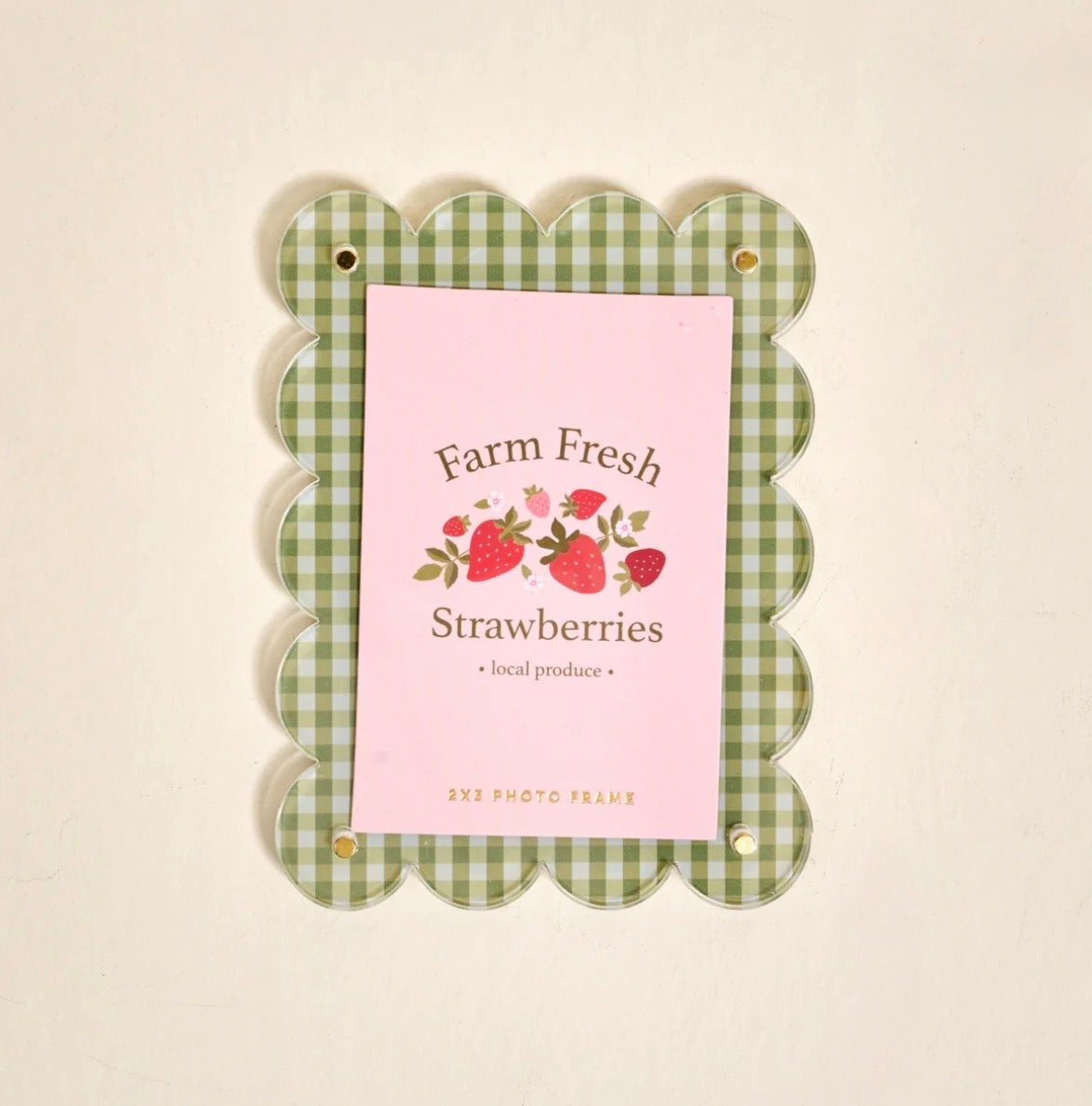 The Darling Effect Mini Acrylic Picture Frame Magnet-Fresh Strawberries