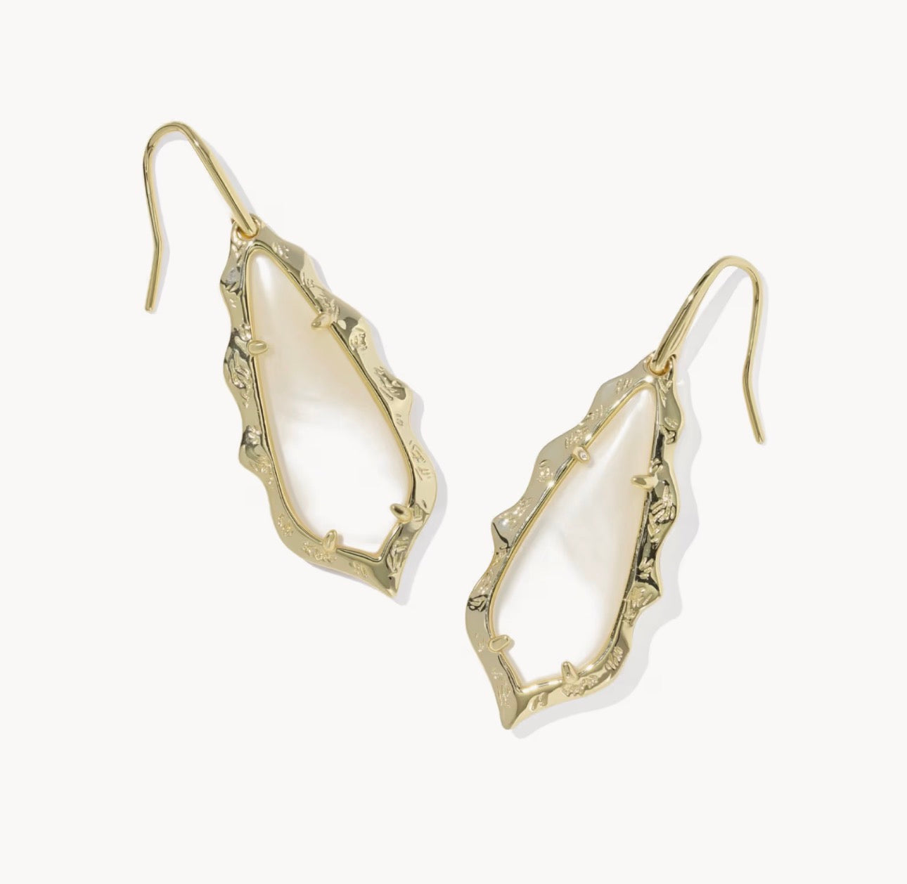 Kendra Scott Adriana Scallop Frame Drop Earring-Gold Natural MOP