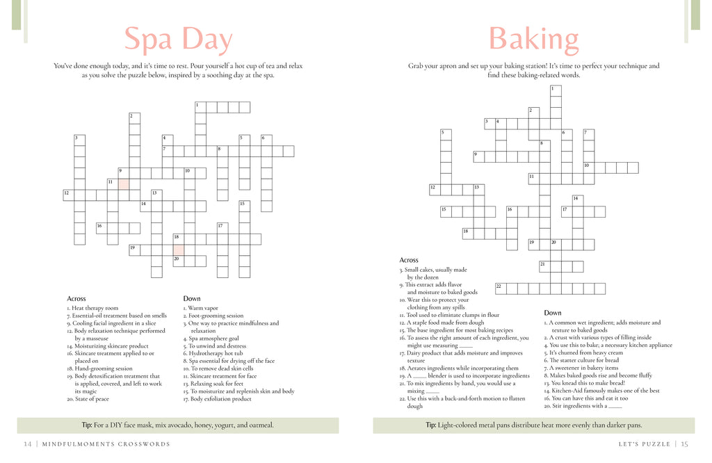 MindfulMoments "Crosswords" Puzzle Book