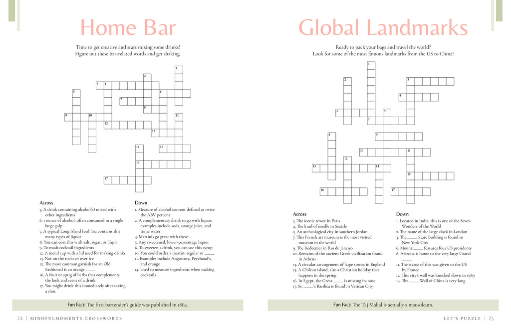 MindfulMoments "Crosswords" Puzzle Book