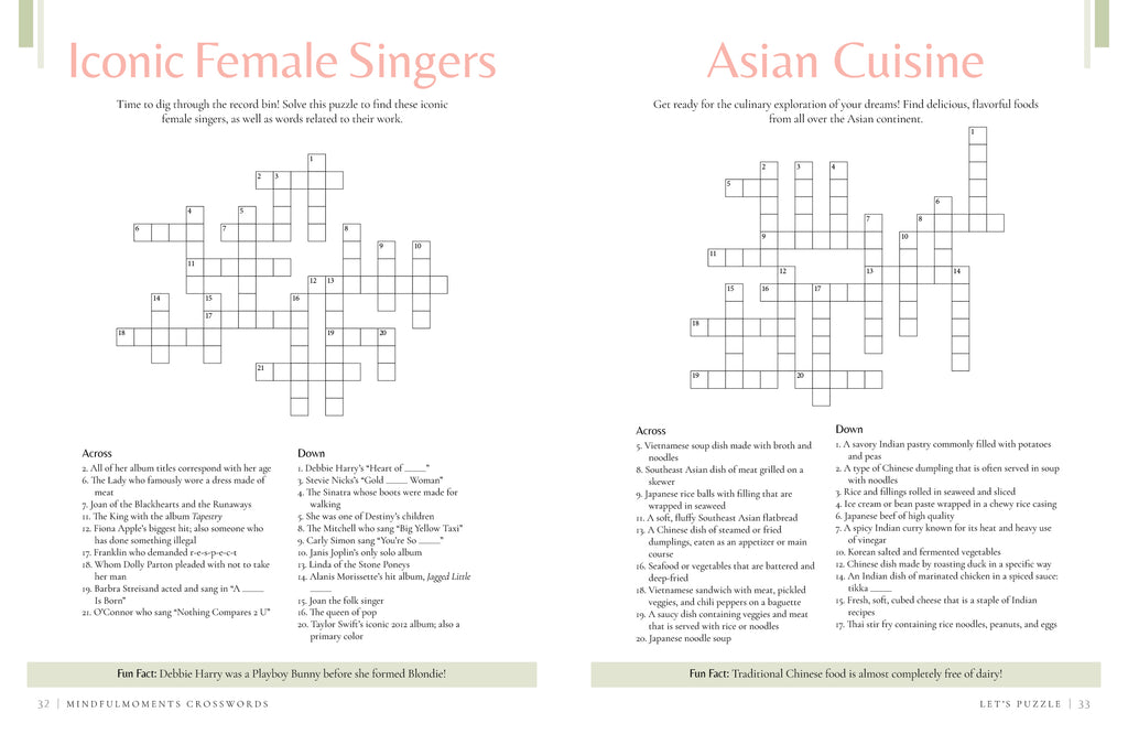 MindfulMoments "Crosswords" Puzzle Book