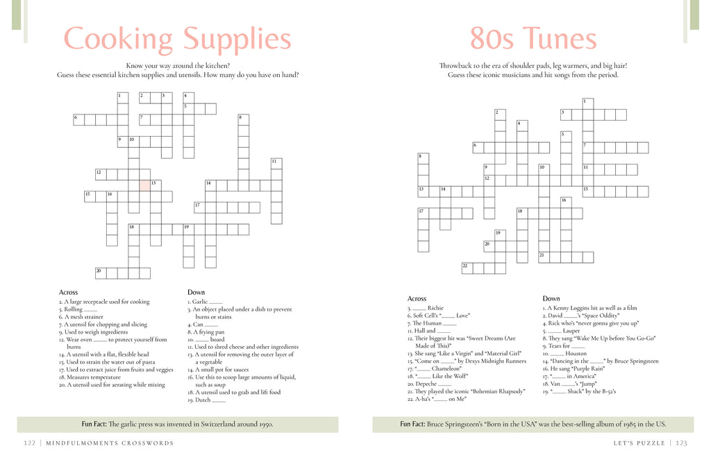 MindfulMoments "Crosswords" Puzzle Book