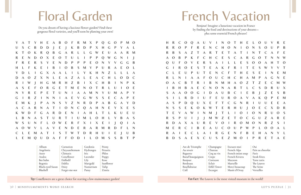 MindfulMoments "Word Search" Puzzle Book
