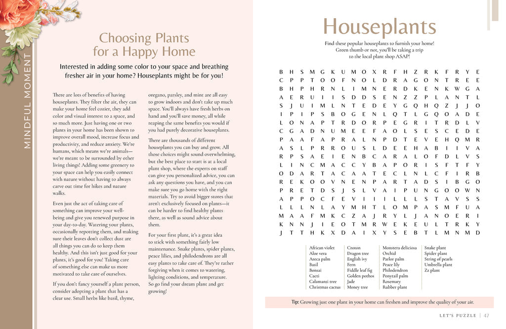 MindfulMoments "Word Search" Puzzle Book