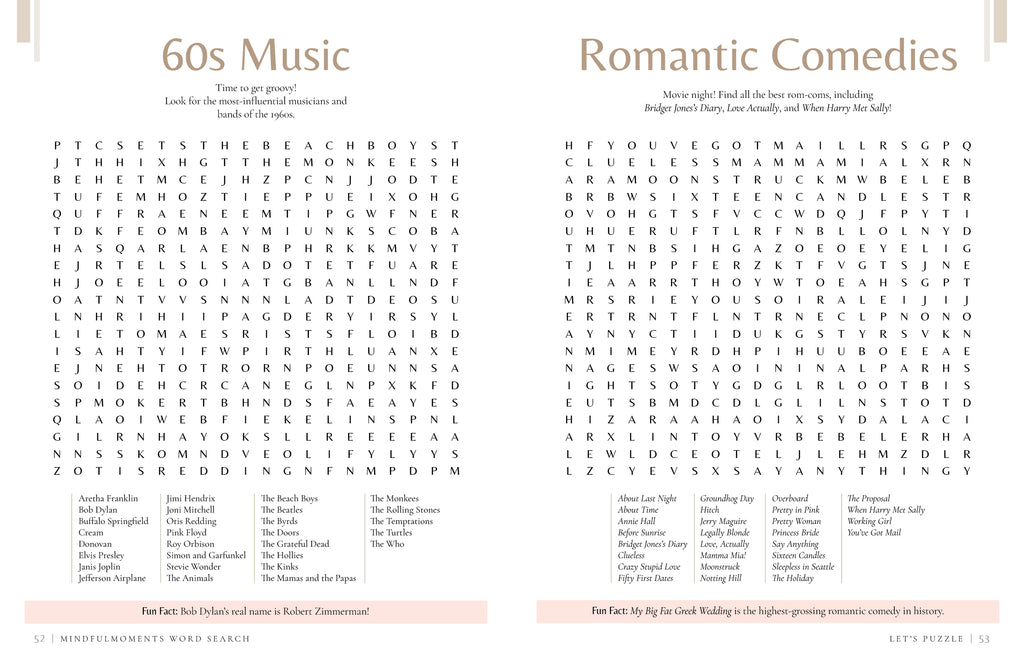 MindfulMoments "Word Search" Puzzle Book