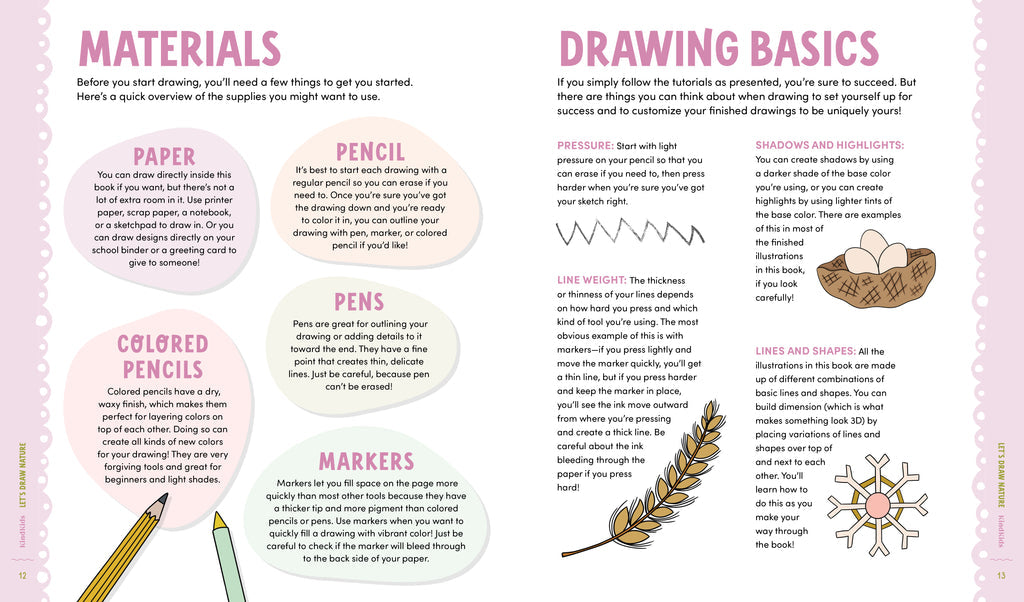 KindKids "Let's Draw Nature" Drawing Lesson Book