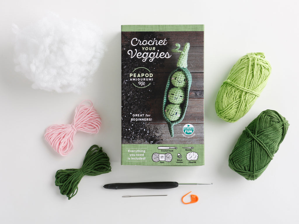 Crochet Your Veggies "Peapod" Amigurumi Kit