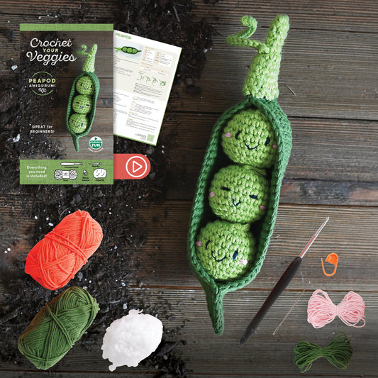 Crochet Your Veggies "Peapod" Amigurumi Kit