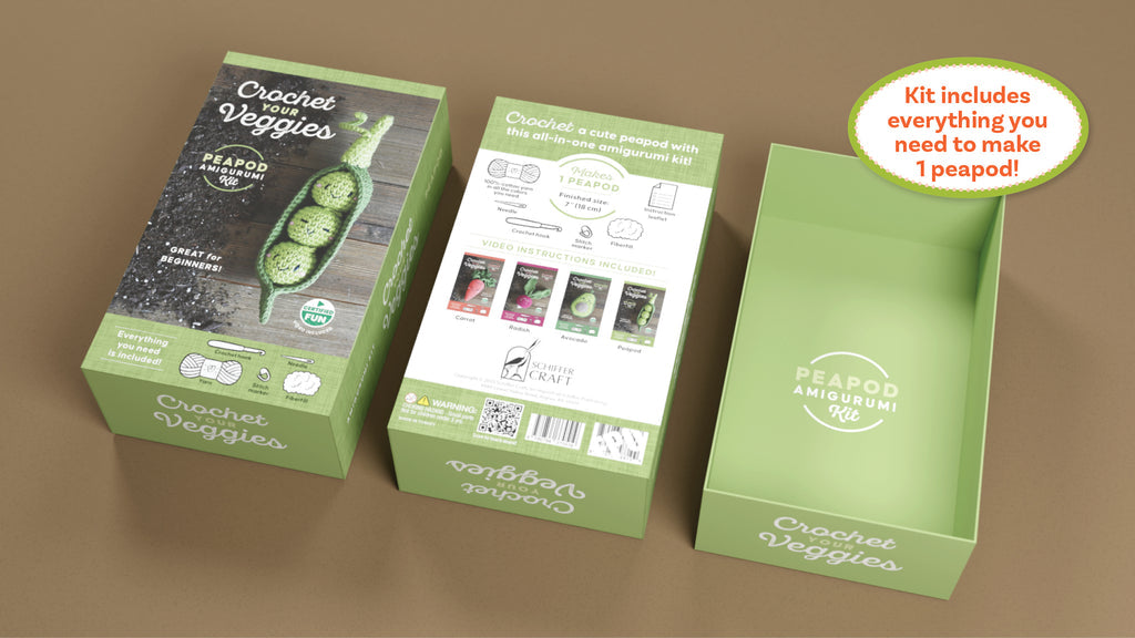 Crochet Your Veggies "Peapod" Amigurumi Kit