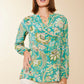 Spartina 449 Cora Silk Blouse-Mystic Moss Bird