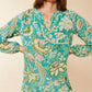 Spartina 449 Cora Silk Blouse-Mystic Moss Bird