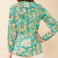 Spartina 449 Cora Silk Blouse-Mystic Moss Bird