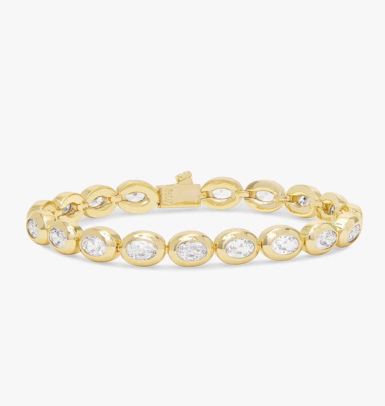Melinda Maria “She’s a Boss” Tennis Bracelet-Gold/White