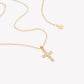 Rizen Luminous Cross Pendant Necklace-Gold