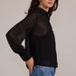 Lucy Paris "Rana" Embellished Button Down Top-Black