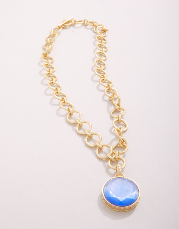 Spartina 449 Naia Chunky Necklace-20" Optic Blue