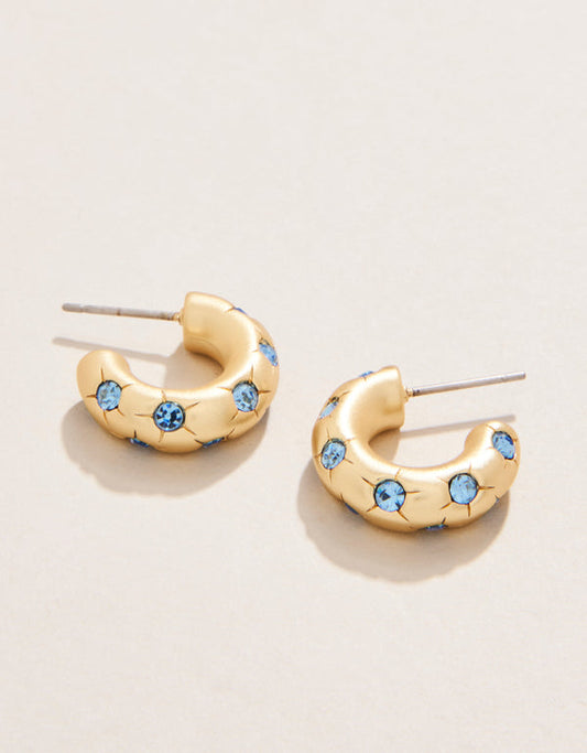 Spartina 449 Chubby Hoop Earrings-Blue