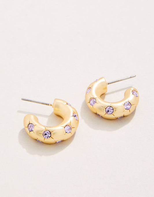 Spartina 449 Chubby Hoop Earrings-Violet