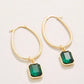 Spartina 449 Chateau Hoop Earrings-Dark Green
