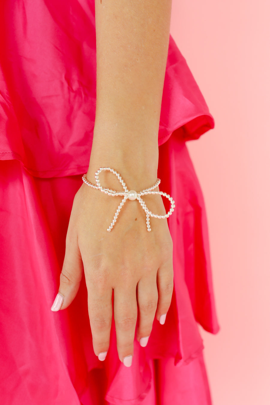 Beaded Blondes "Silver Bow" Bracelet-Standard 6.75"