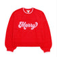 Shiraleah "Merry" Scallop Trim Sweater-Red