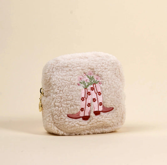 The Darling Effect Sunny Teddy Pouch-Square Cowgirl Boots