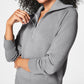 Spanx AirEssentials Half Zip-Medium Grey Heather