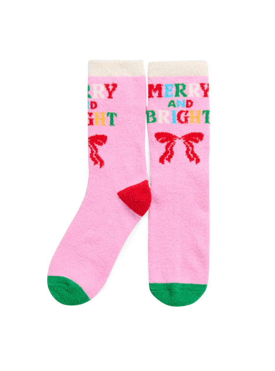 Shiraleah "Merry & Bright" Socks-Pink