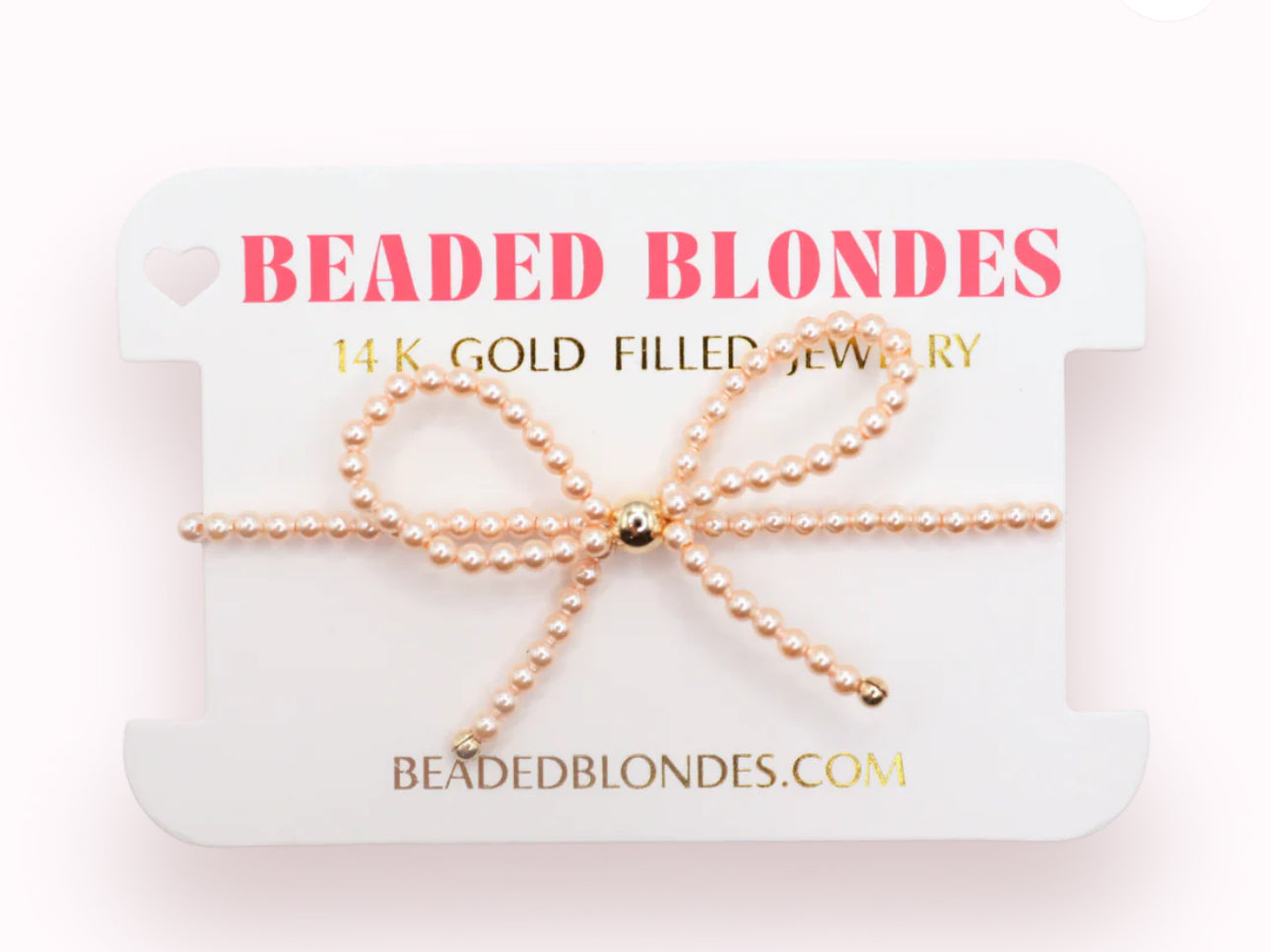 Beaded Blondes "Champagne Bow" Bracelet-Standard 6.75"