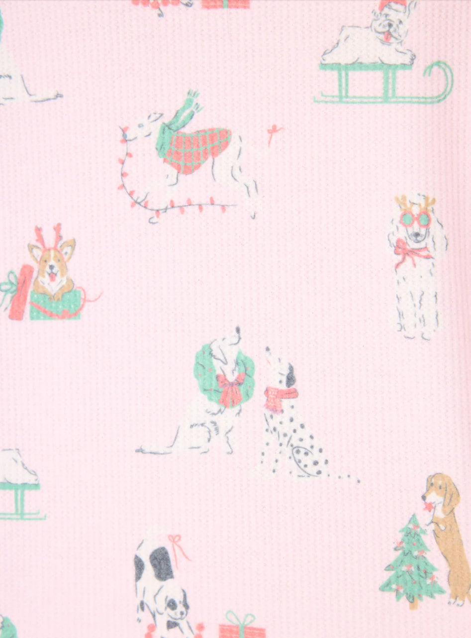 PJ Salvage "Peace & Pawlidays" Dog Print L/S Top