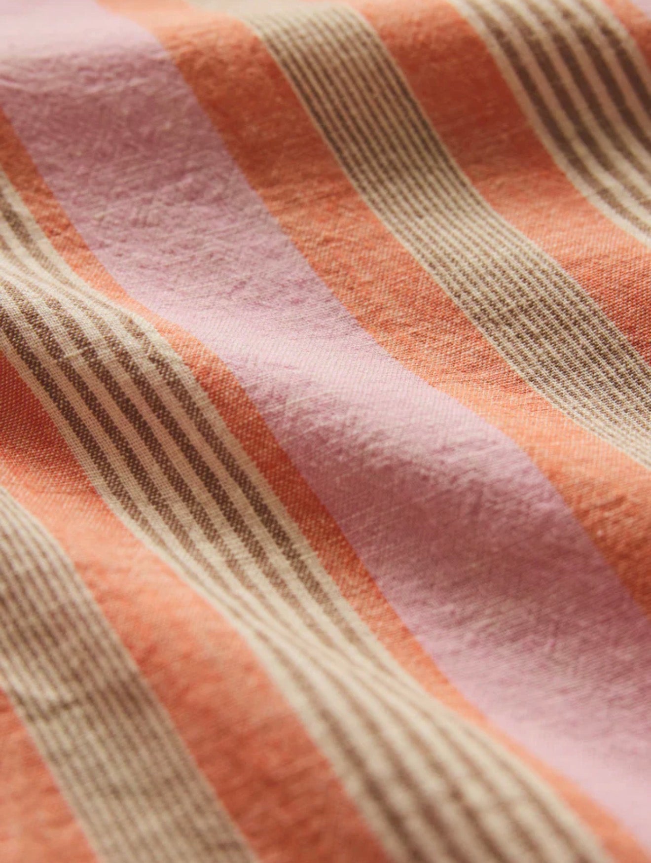 Z Supply The Perfect Striped Linen Button Up - Tiger Lily