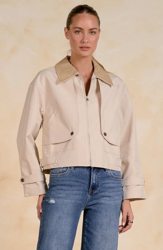 Elan “Gemma” Short Trench Jacket-Natural