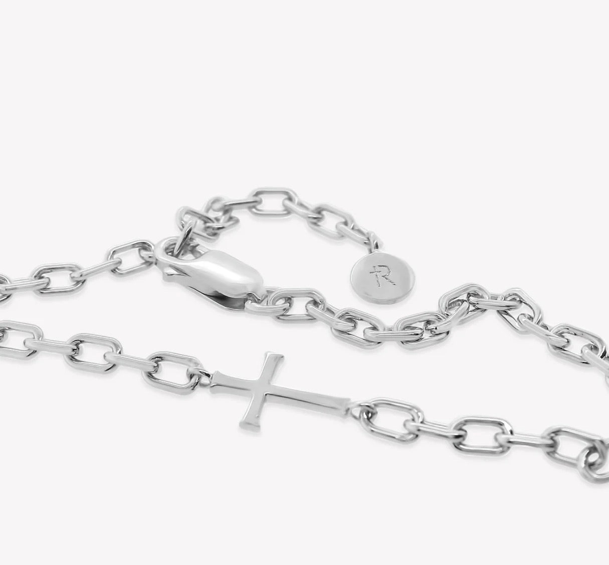 Rizen Mini Chain Breaker Cross Necklace-Silver