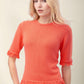 Spartina 449 "Sofia" Fringe Sweater-Emberglow