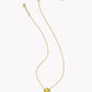 Kendra Scott Softball Short Pendant Necklace-Gold Chartreuse Magnesite