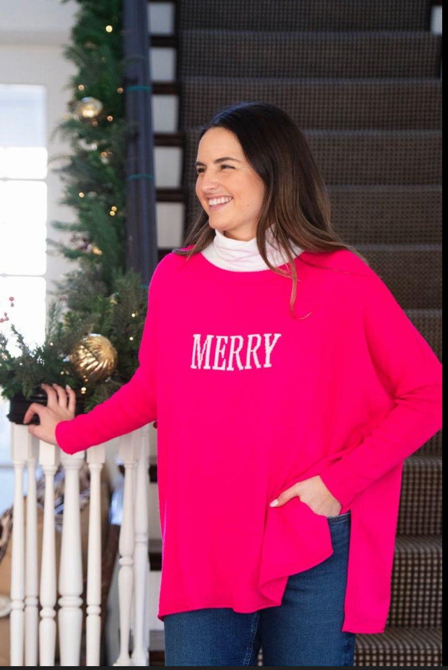 Mersea "Merry" Catalina Crewneck-Hot Pink