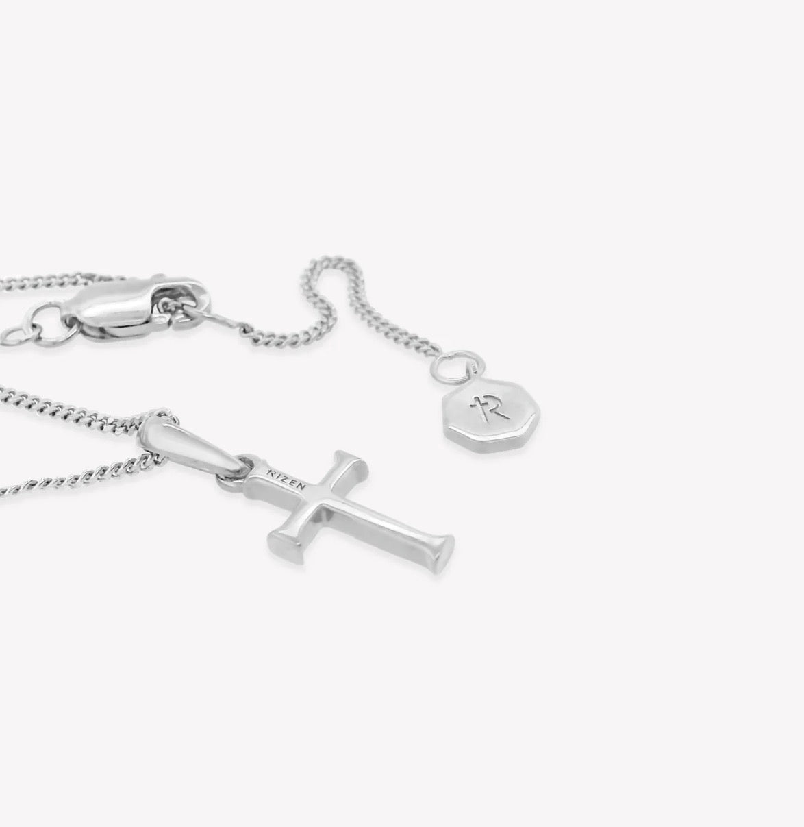 Rizen Small Cross Pendant Necklace-Silver