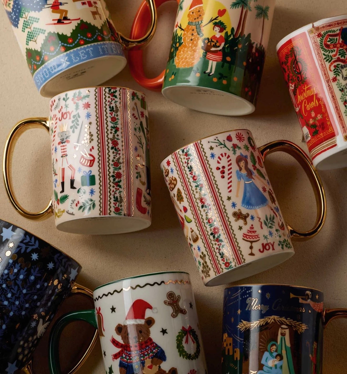 Rifle Paper Co. "Holly Jolly Nutcracker" Porcelain Mug Set (set of 2)