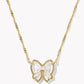 Kendra Scott Haley Bow Short Pendant Necklace-Gold Ivory MOP