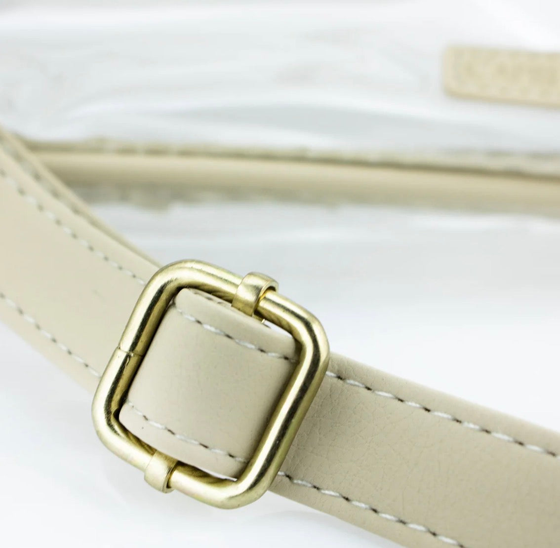 Capri Designs Small Crossbody-Clear with Tan/Gold