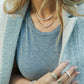 Melinda Maria “Not Your Basic Samantha” Tennis Necklace Gold/White