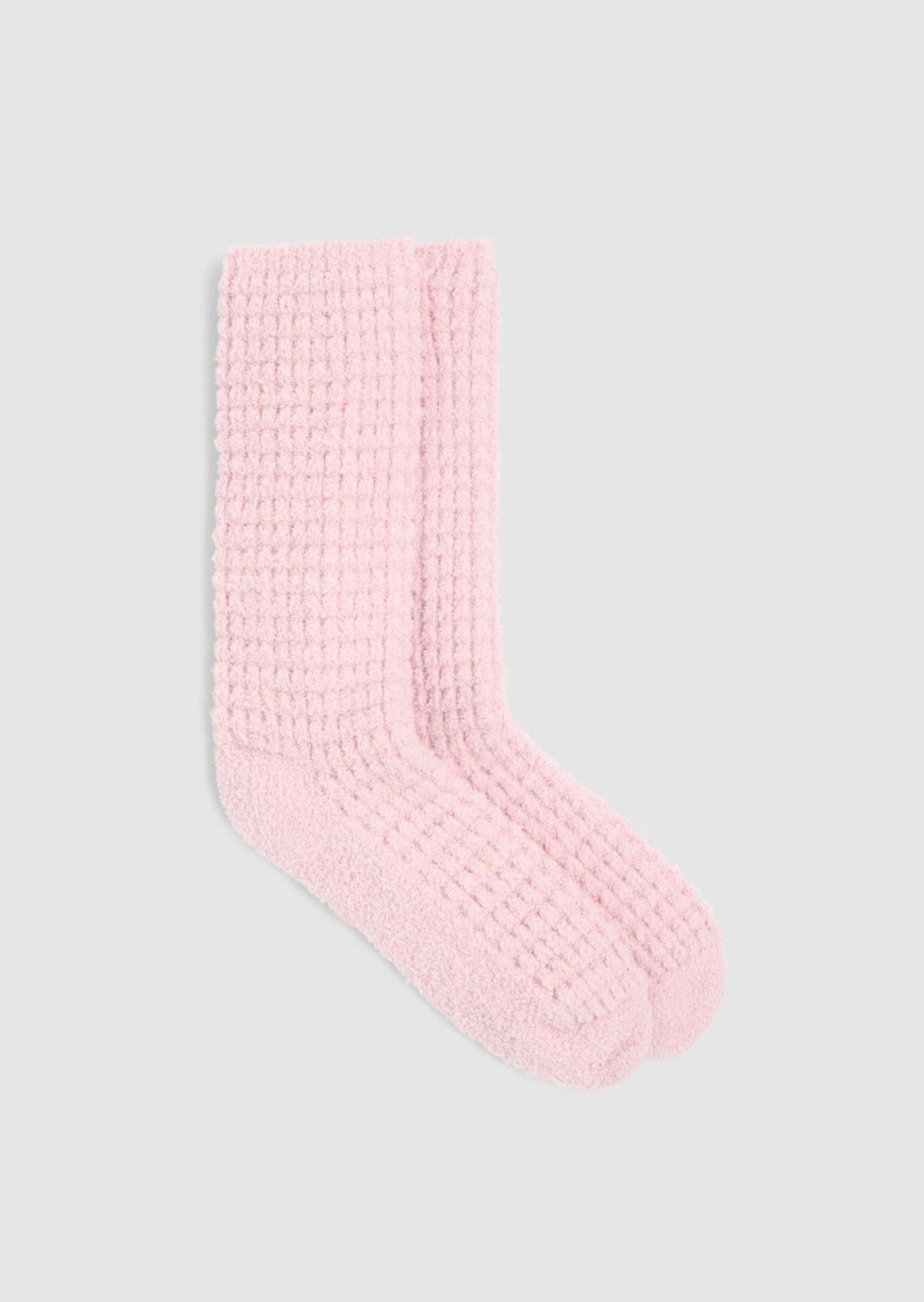 Barefoot Dreams CozyChic® Waffle Socks-Petal