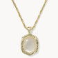 Kendra Scott Daphne Tiger Striped Long Pendant Necklace - Gold Natural MOP