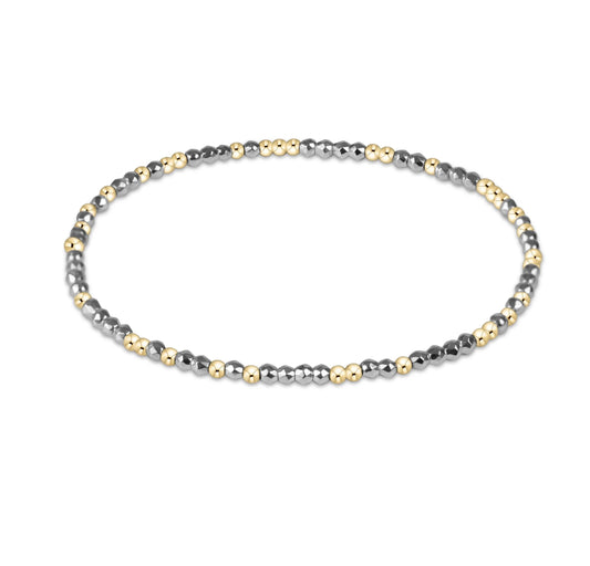Enewton "Hope Unwritten" Bright Silver Faceted Hematite 2mm Bead Bracelet