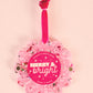 The Darling Effect Holiday Scalloped Frame Ornament-Confetti Pink