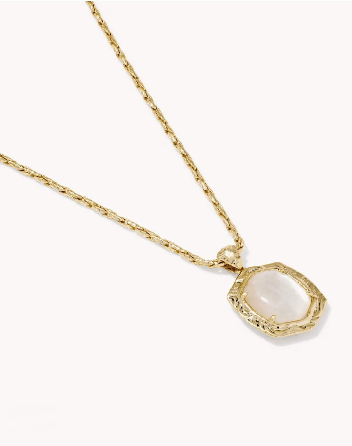 Kendra Scott Daphne Tiger Striped Long Pendant Necklace - Gold Natural MOP